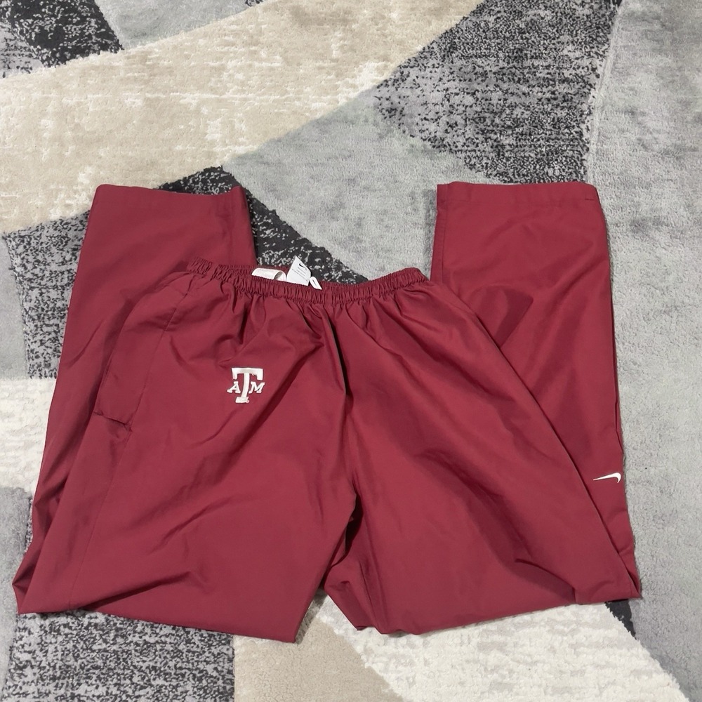 VTG Nike Texas AM Track Pants Men XL Red  Windbreaker Leg Snap Zip Baggy Y2K USA